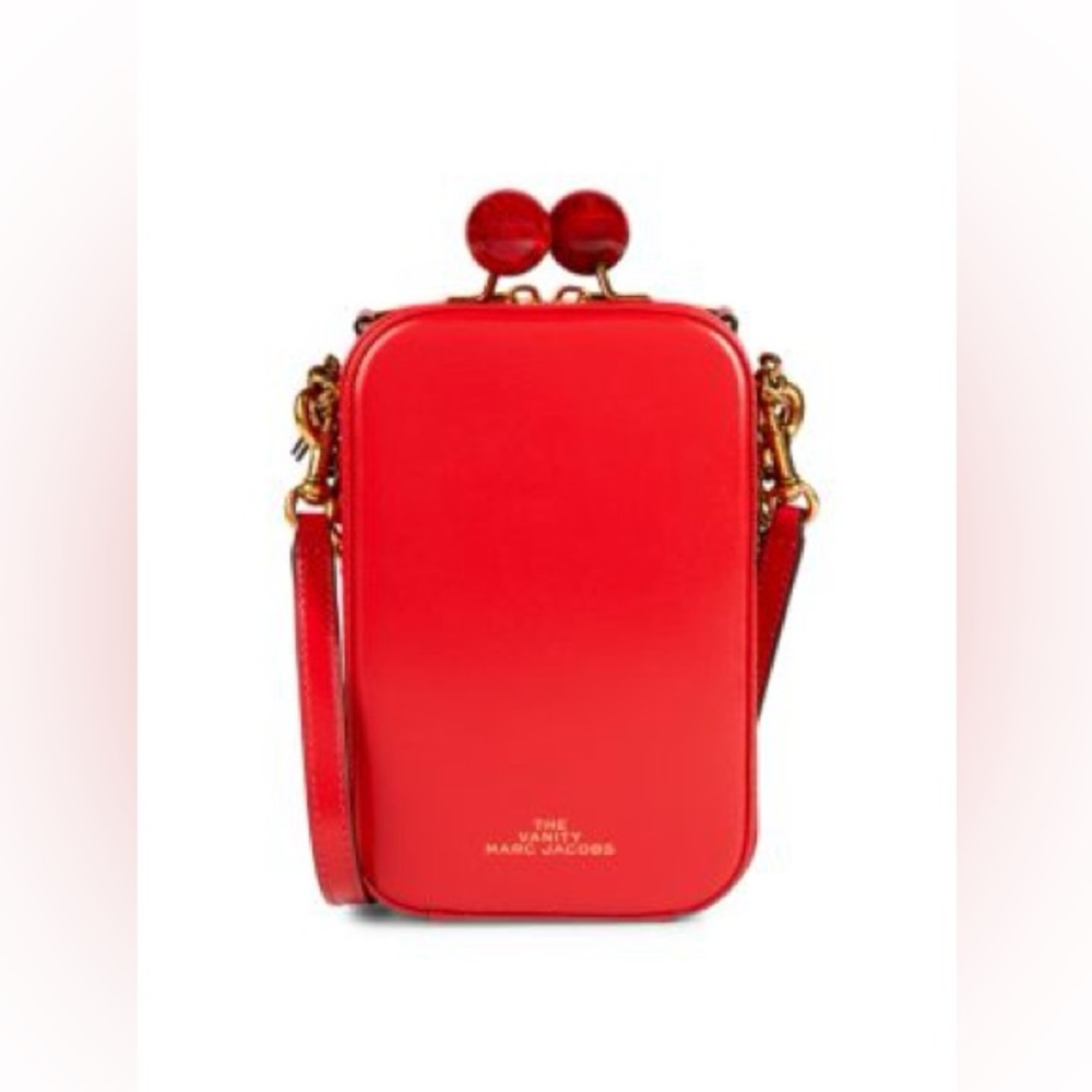 MARC JACOBS NWOT Red The Vanity Crossbody Bag with Gold Chain